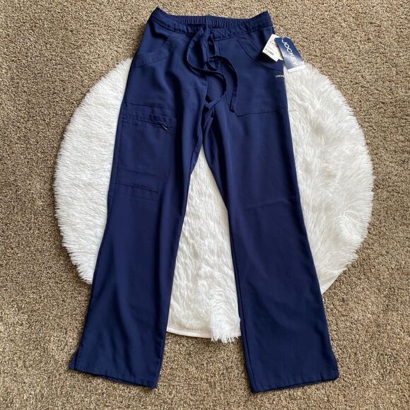 Jockey Easy Care Scrub Pants Navy Blue Drawstring Waist Multi Stretch Women XXSP - Picture 1 of 11